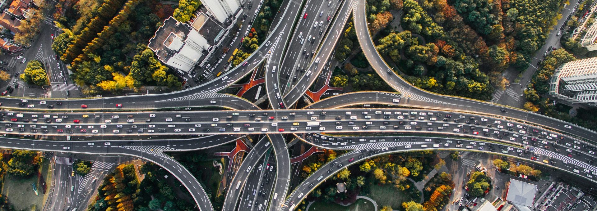 aerial photography of concrete roads